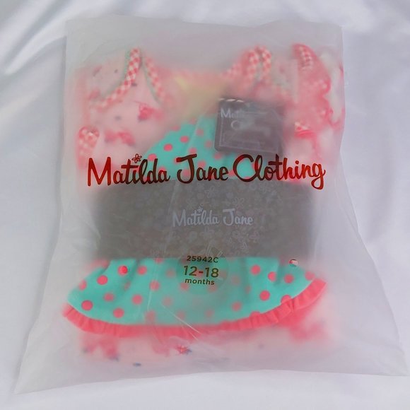 MATILDA JANE 4-PIECE SET 'ROUND TRIP CAMP' REVERSIBLE BODYSUITS & BONNET CLT. - Picture 15 of 16